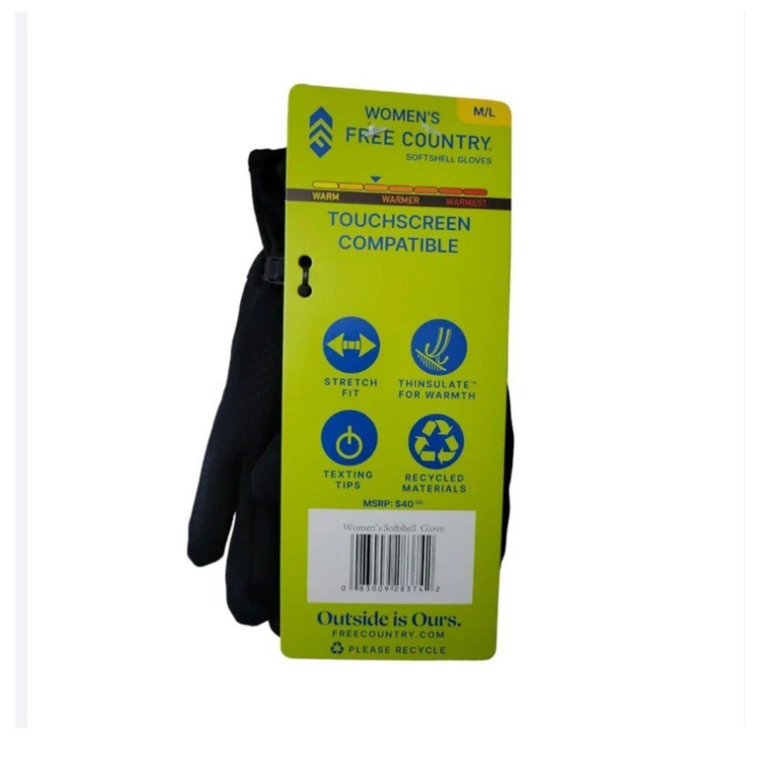 Free Country Nwt Women's Touchscreen Insulated Warm Softshell Glove M/L — image 2 of 2